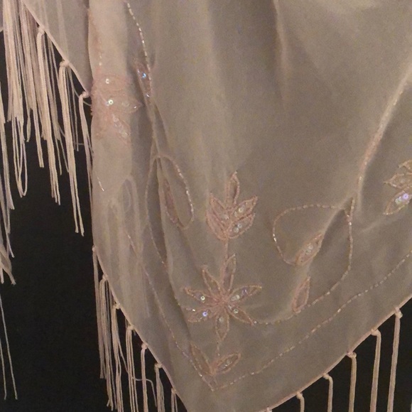 SOLD Sequin and stitched scarf - Picture 2 of 5